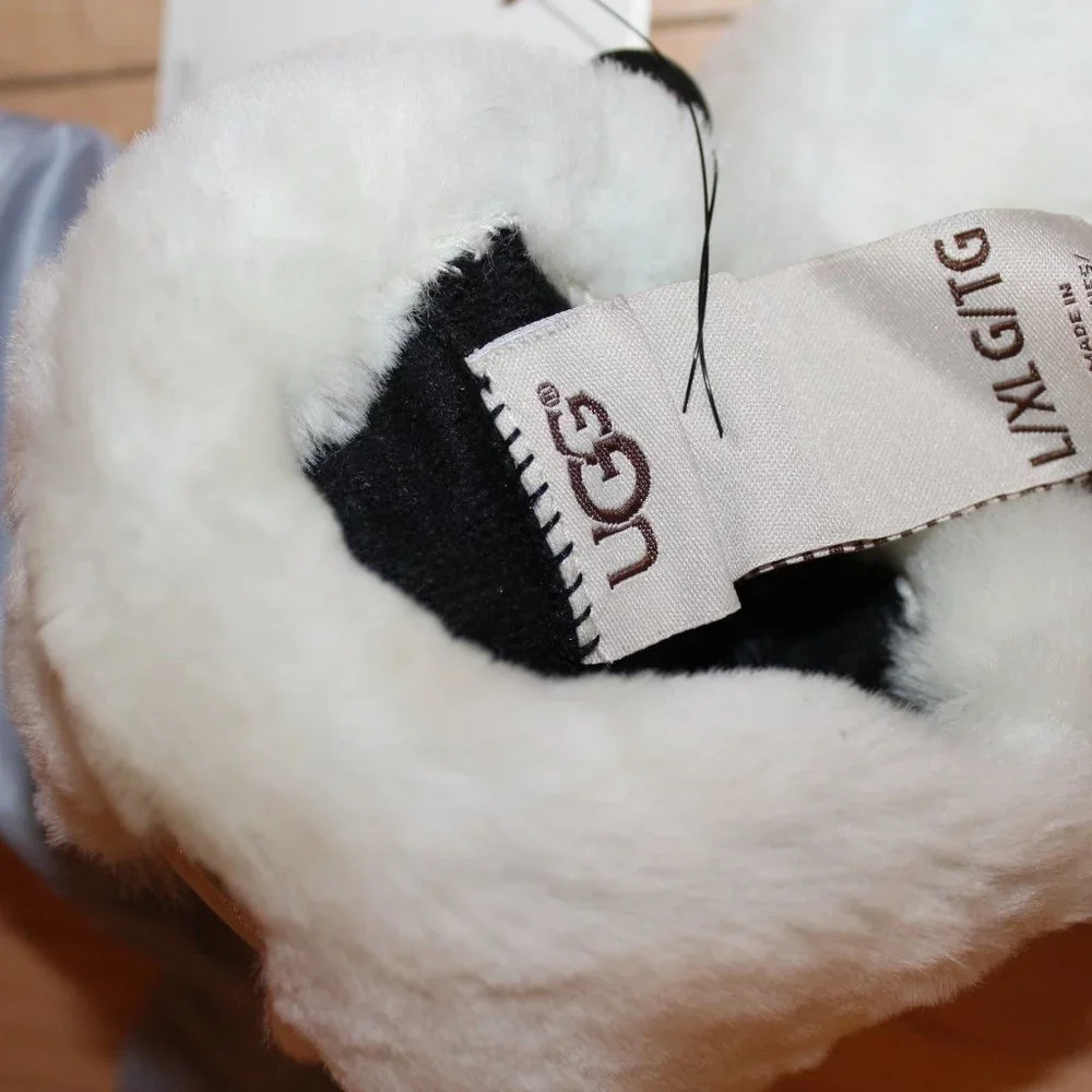 UGG NEW SHEARLING‎ CUFF MITTENS GRAY SILVER